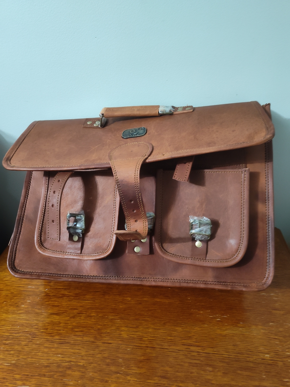 Classic Brown Leather Men’s Briefcase Satchel